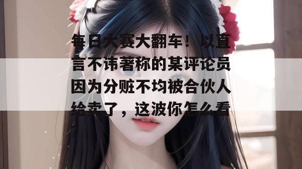 每日大赛大翻车！以直言不讳著称的某评论员因为分赃不均被合伙人给卖了，这波你怎么看？